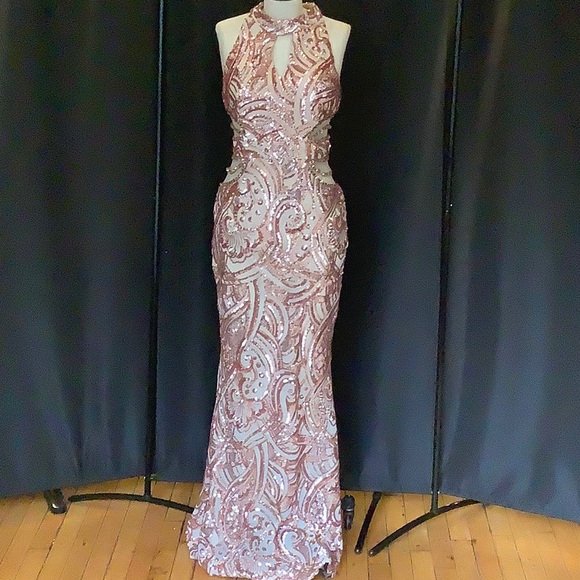 Rose Gold Sequin Gown - Picture 3 of 5